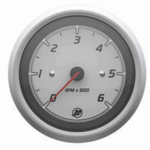 TACHOMETER-7K MERCURY SPORT - WHITE FACE - BRUSHED BEZEL