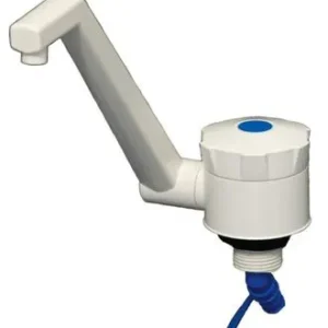 Enkel kran med bryter – hvit plast